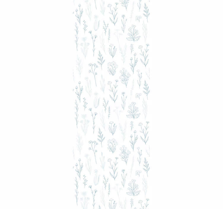 Tenda a rullo corridoio fiore su sfondo bianco - TenStickers
