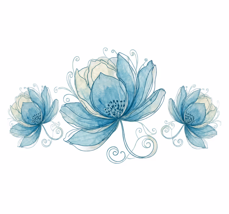 Tenda a rullo bagno larghezza 110 tre fiori - TenStickers