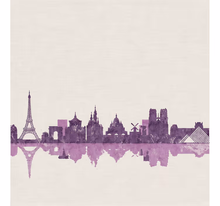 Tenda a rullo porpora skyline di parigi - TenStickers