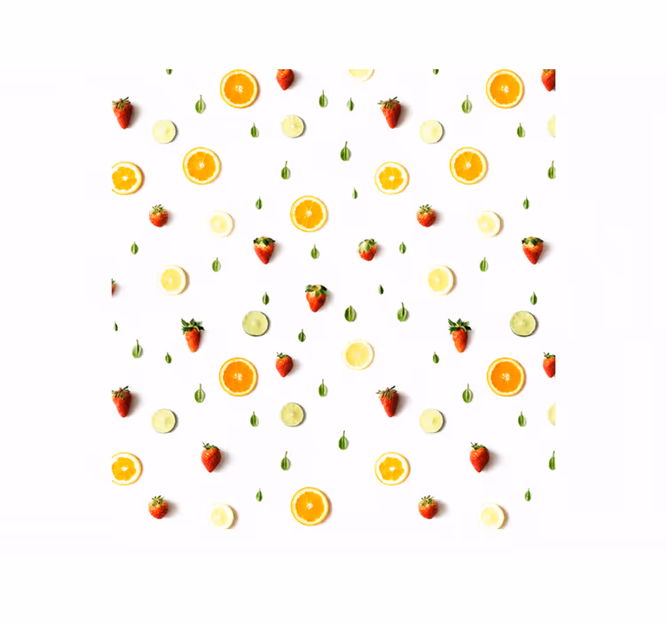 Tenda a rullo gialla con motivo frutta realistico - TenStickers
