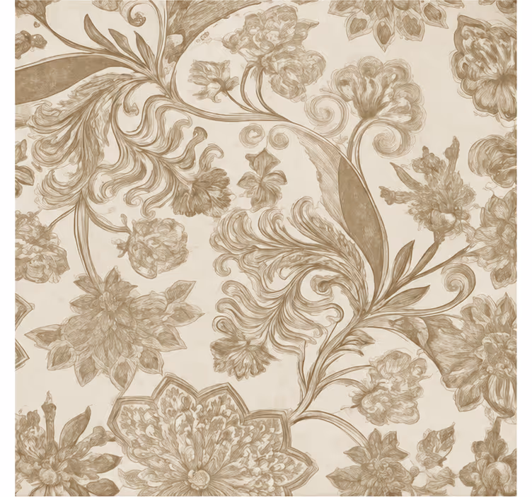 Tenda a rullo beige motivo floreale vintage - TenStickers