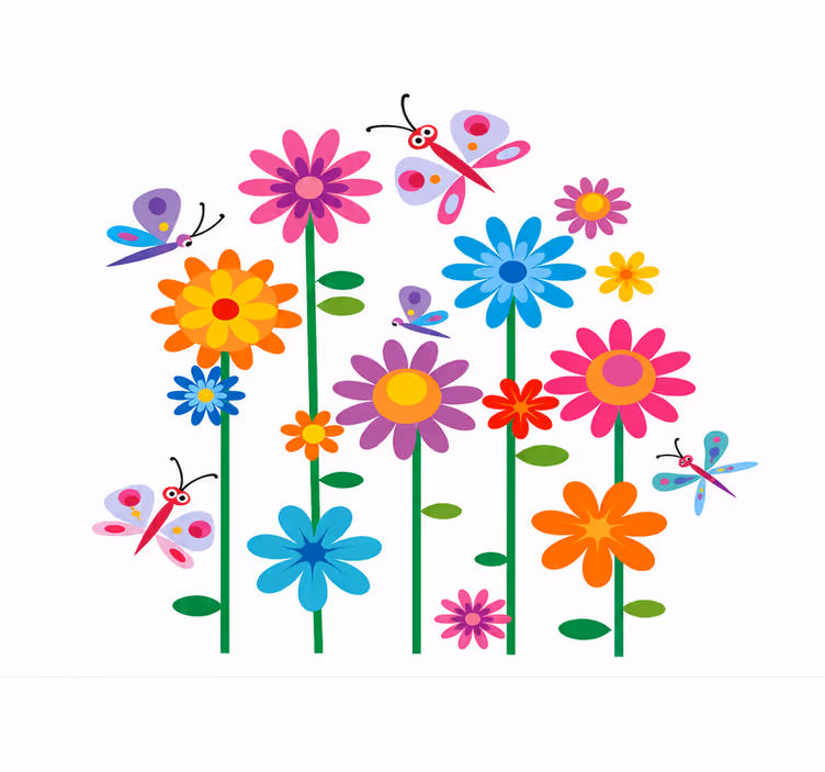 Tenda a rullo cameretta fiori per bambini allegri - TenStickers