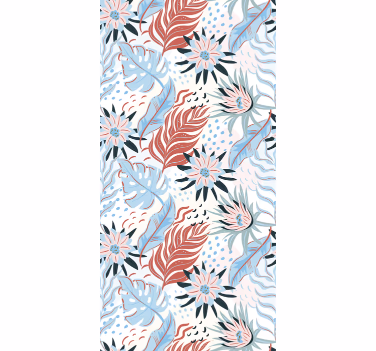 Tenda a rullo fiori modello di fogliame tropicale - TenStickers