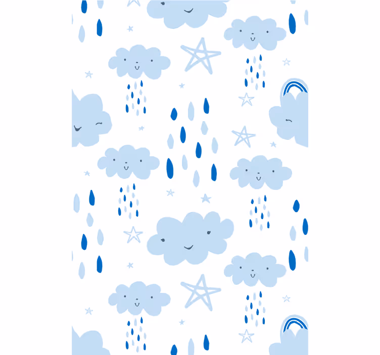 Tenda a rullo nuvole modelli di nuvole sorridenti - TenStickers