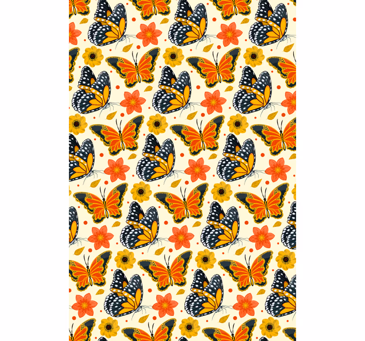Tenda a rullo farfalle motivo floreale di farfalle - TenStickers