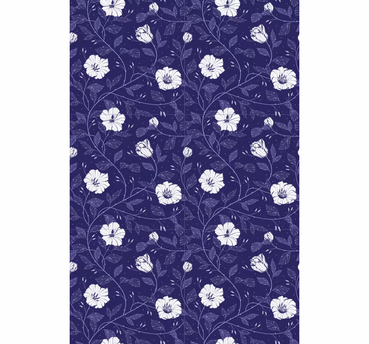 Tenda a rullo floreale Blu - TenStickers