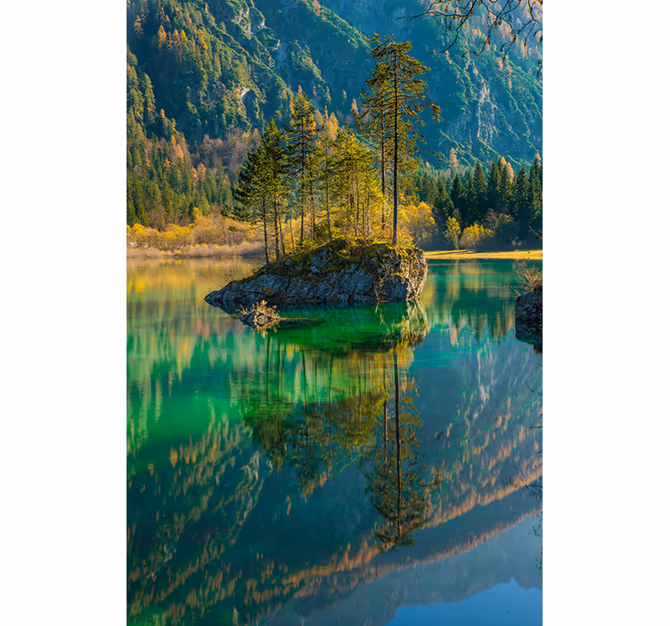 Tenda a rullo zen tranquilla isola lacustre - TenStickers