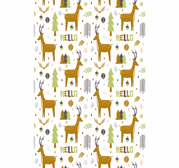 Tenda a rullo animali saluto della foresta nordica - TenStickers
