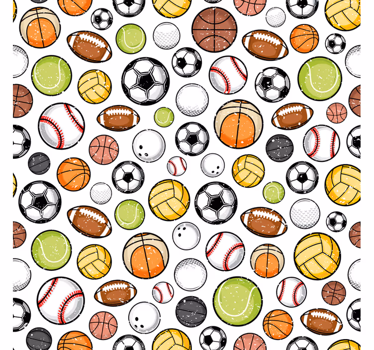 Tenda a rullo sport attrezzatura assortita per palline - TenStickers