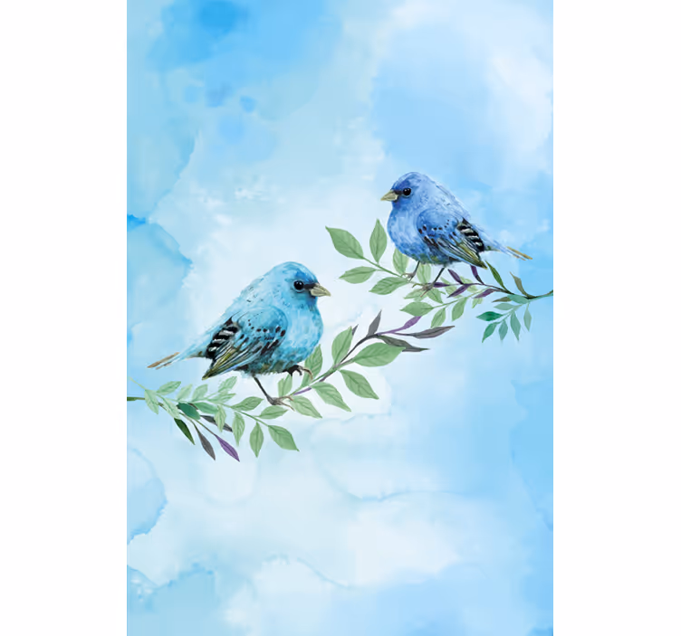 Tenda a rullo animali uccelli canterini appollaiati - TenStickers