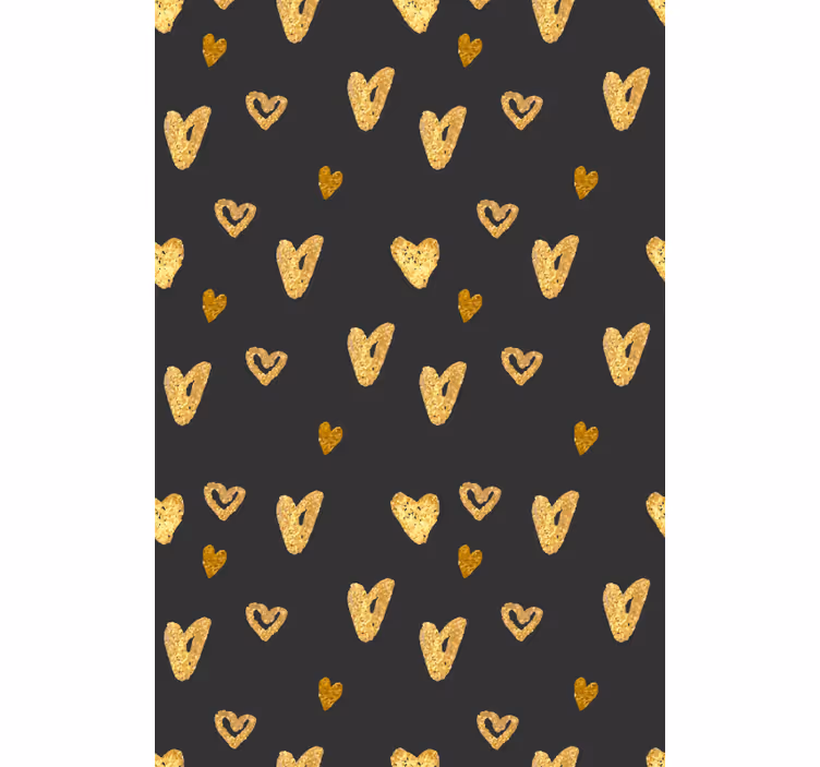 Tenda a rullo romantica motivo a cuore dorato - TenStickers