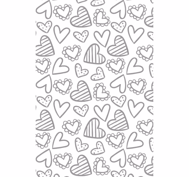 Tenda a rullo romantica modello di schizzi di cuore - TenStickers