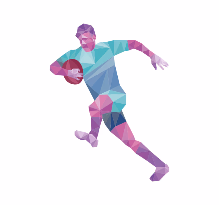 Tenda a rullo sport giocatore di rugby geometrico - TenStickers