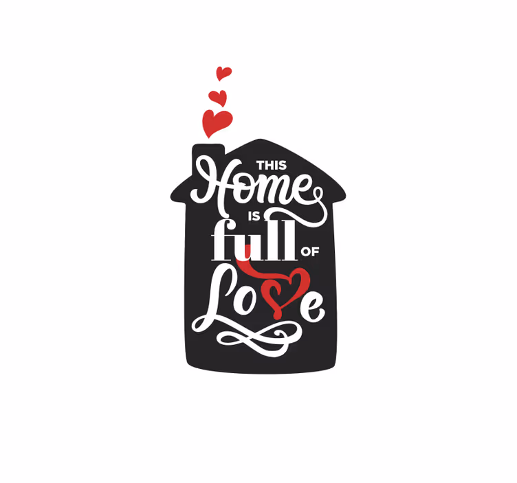 Tenda a rullo romantica casa piena di segno d'amore - TenStickers