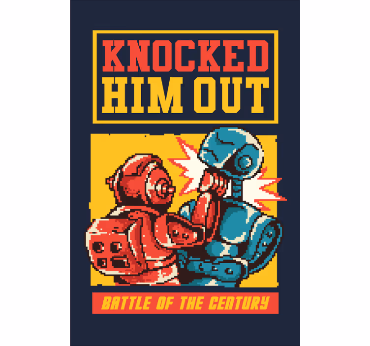 Tenda a rullo gamer incontro di boxe robotico - TenStickers