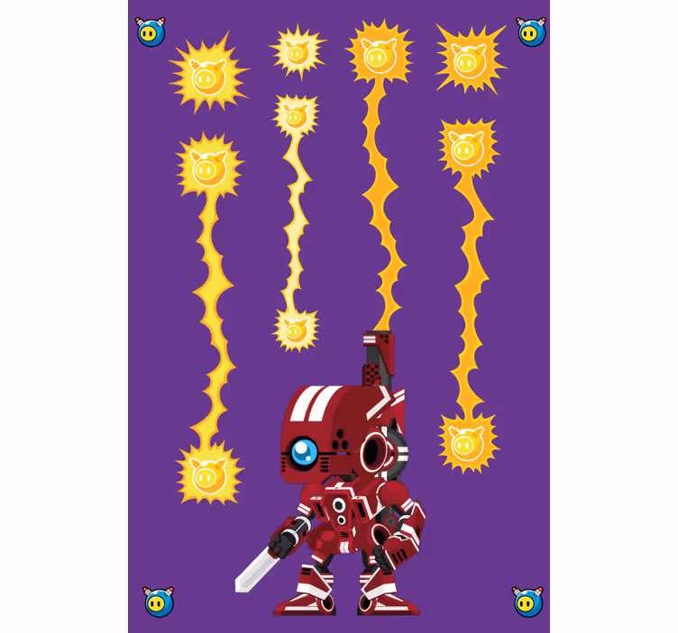 Tenda a rullo gamer combattimento energetico robotico - TenStickers