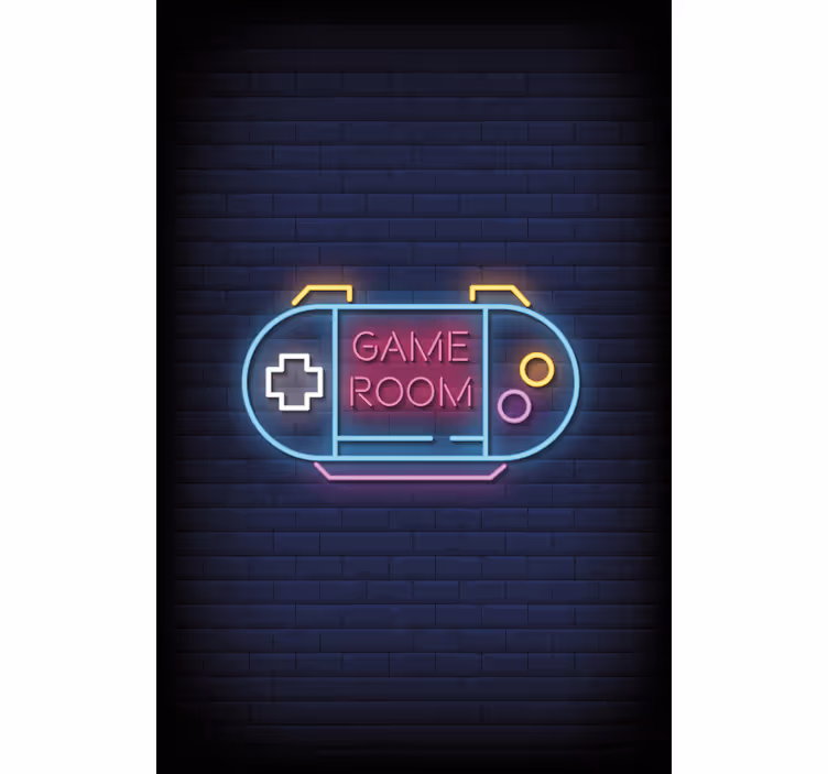 Tenda a rullo Sala giochi con luce al neon - TenStickers