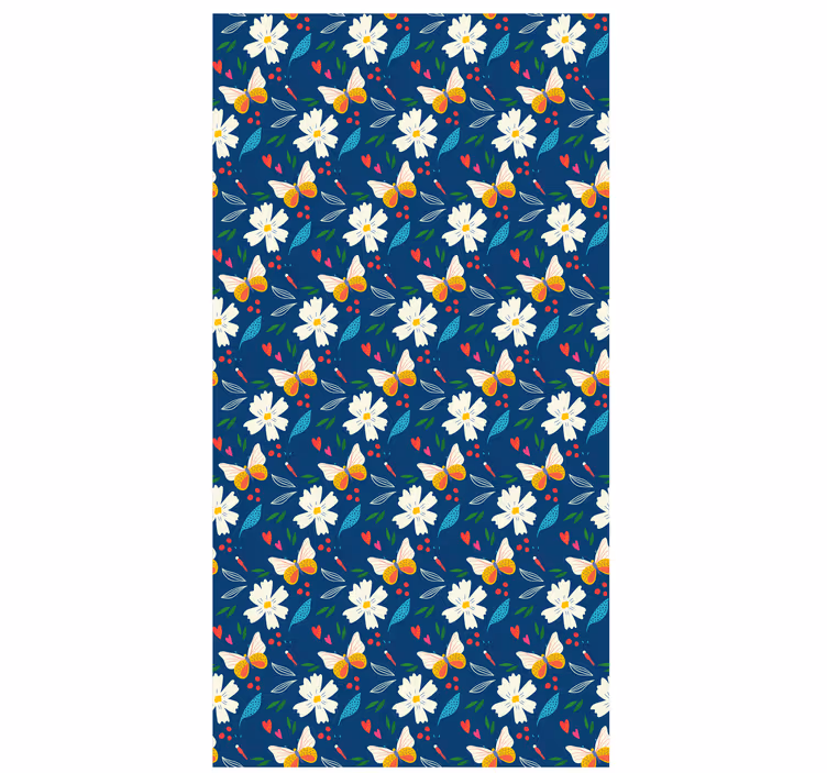 Tenda a rullo fiori e piante disegno con motivi floreali - TenStickers