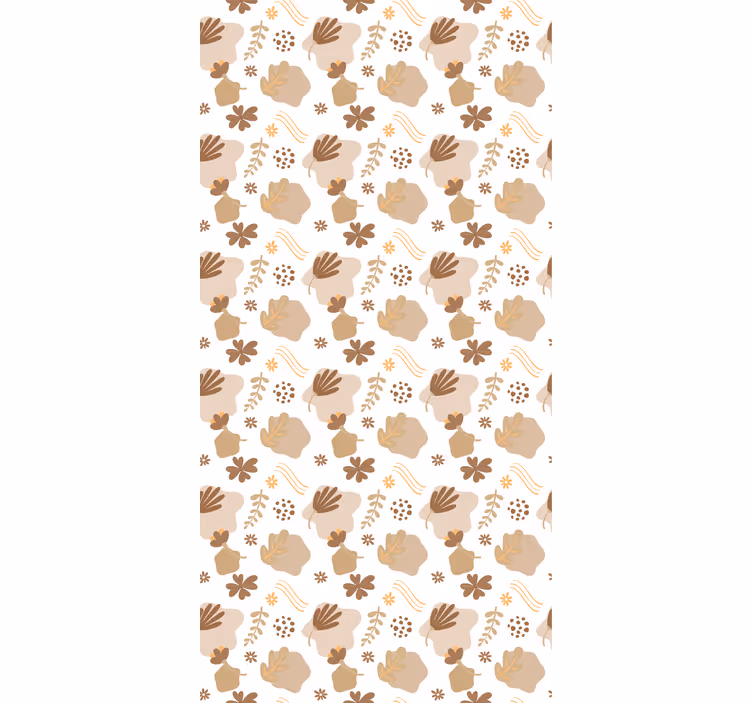 Tenda a rullo fiori e piante modello beige organico - TenStickers