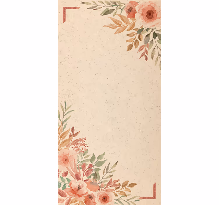 Tenda a rullo fiori grazioso bordo beige - TenStickers