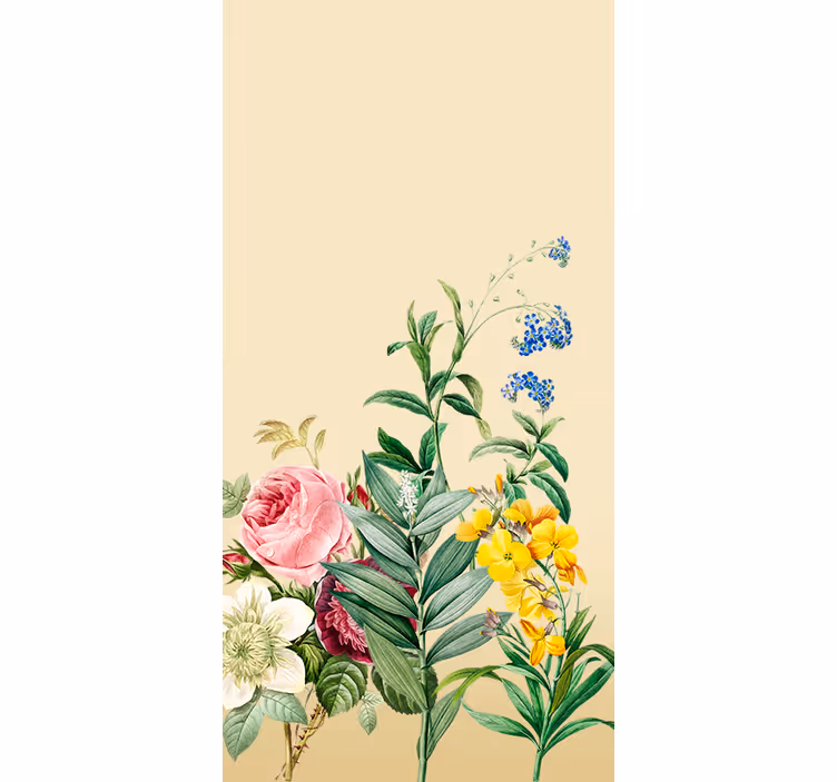 Tenda a rullo fiori e piante composizione rigogliosa - TenStickers
