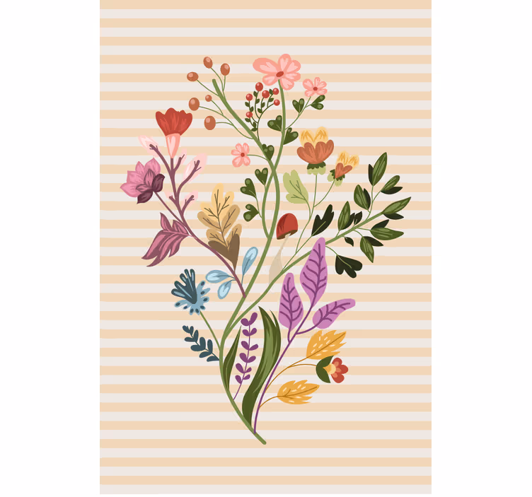 Tenda a rullo fiori e piante composizione floreale - TenStickers
