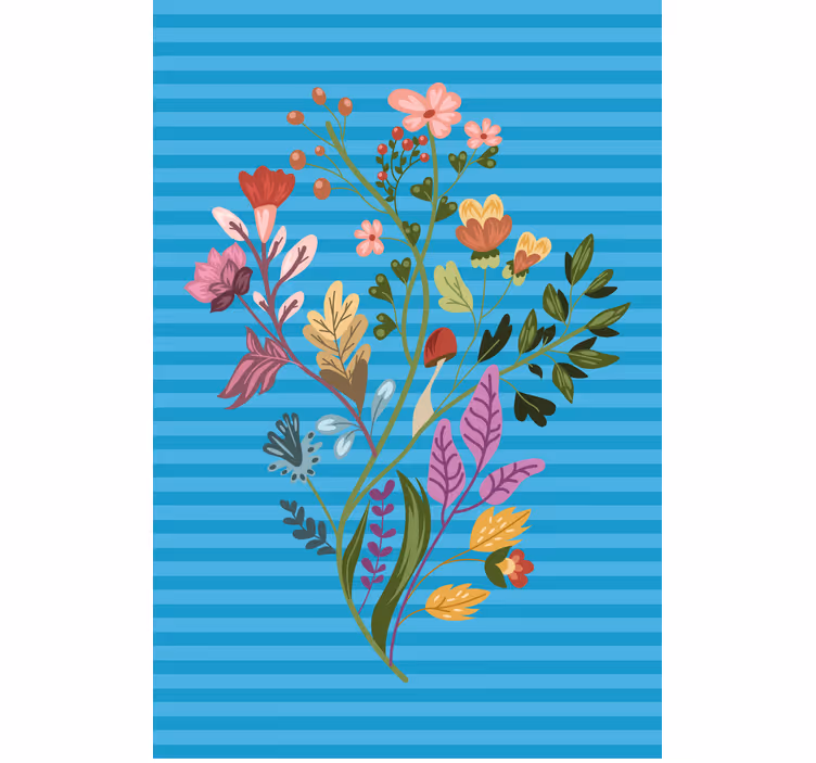 Tenda a rullo fiori disposizione botanica - TenStickers