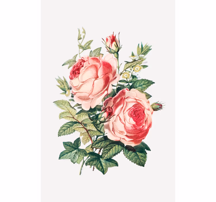 Tenda a rullo fiori e piante fioriture di rose romantiche - TenStickers