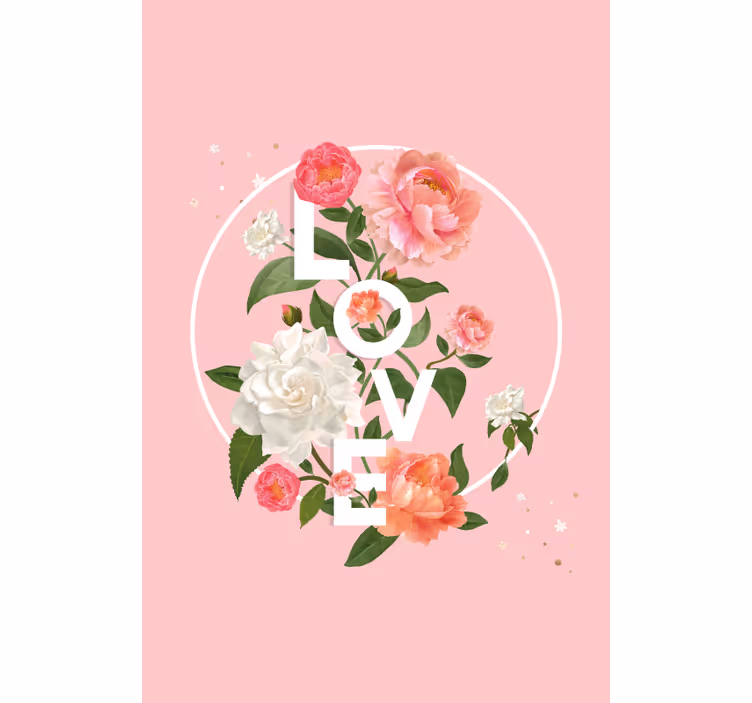 Tenda a rullo romantica amo il design floreale - TenStickers