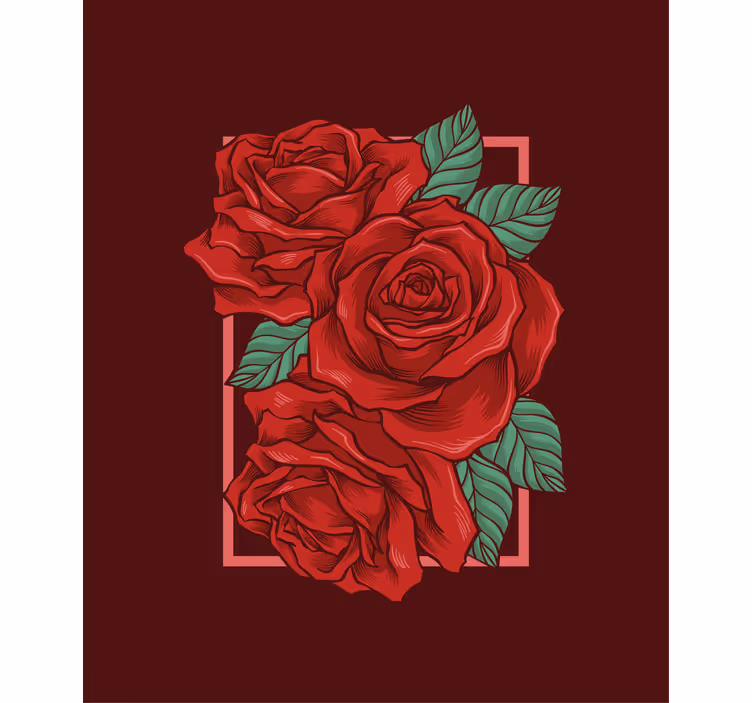 Tenda a rullo fiori e piante eleganti rose rosse - TenStickers