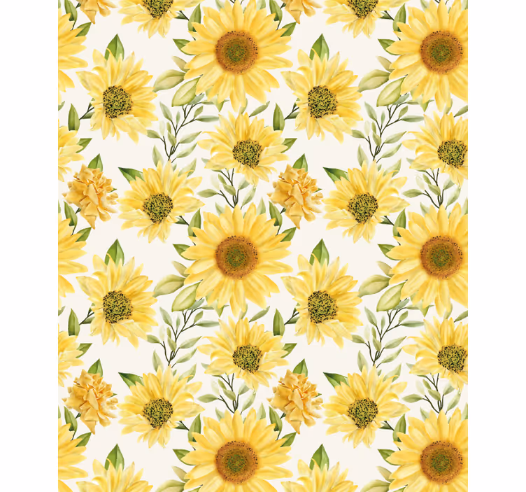 Tenda a rullo fiori e piante composizione girasoli - TenStickers