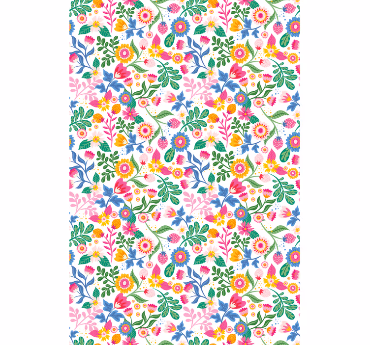 Tenda a rullo fiori e piante motivo botanico vibrante - TenStickers