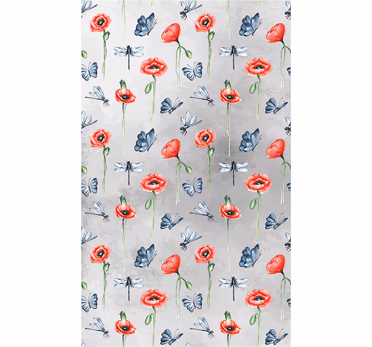 Tenda a rullo fiori e piante cuccioli e insetti - TenStickers