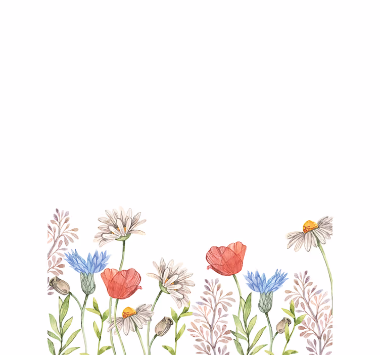 Tenda a rullo fiori e piante disegno di prato floreale - TenStickers
