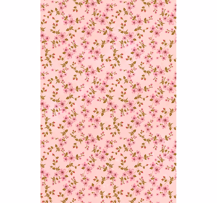 Tenda a rullo fiori e piante modello elegante rosa - TenStickers