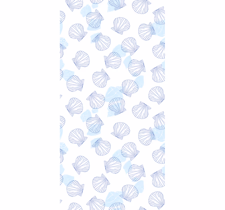 Tenda a rullo animali motivo a conchiglia blu - TenStickers