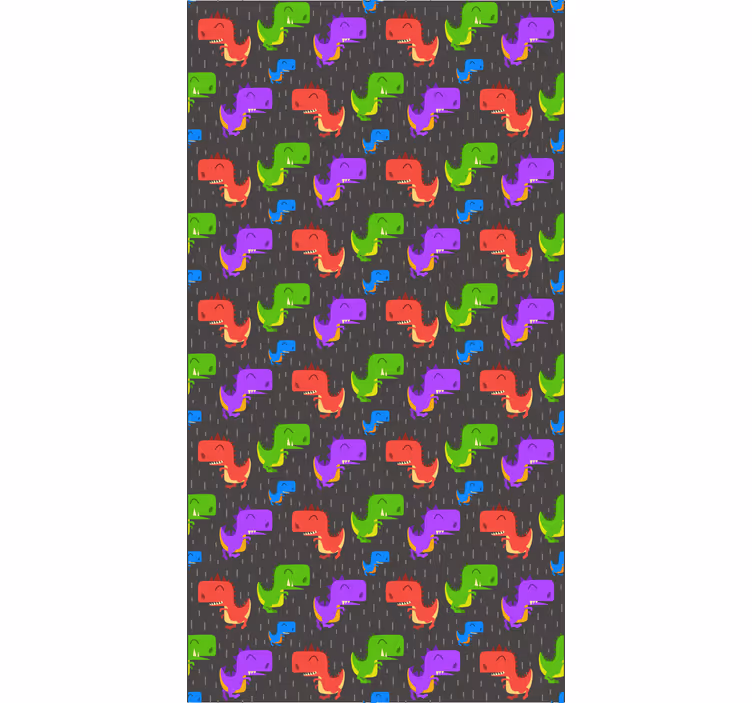 Tenda a rullo dinosauro motivi neri colorati - TenStickers