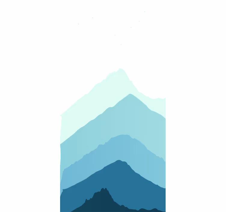 Tenda a rullo originale strati di silhouette di montagna - TenStickers
