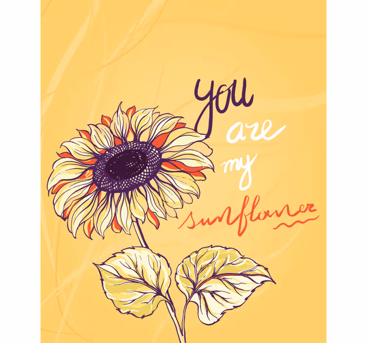 Tenda a rullo fiori e piante tu sei il mio girasole - TenStickers