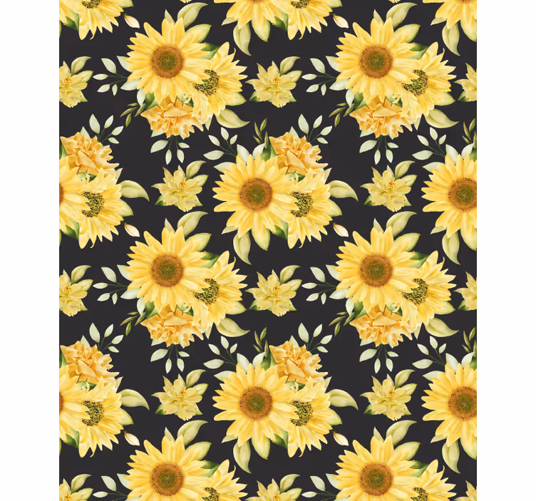 Tenda a rullo fiori e piante motivo floreale girasole - TenStickers
