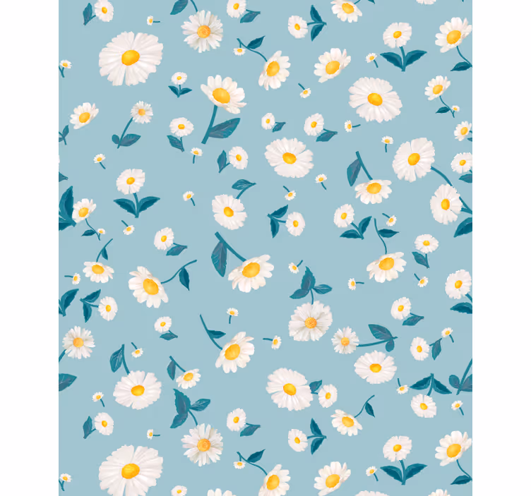 Tenda a rullo fiori e piante modello blu margherita - TenStickers