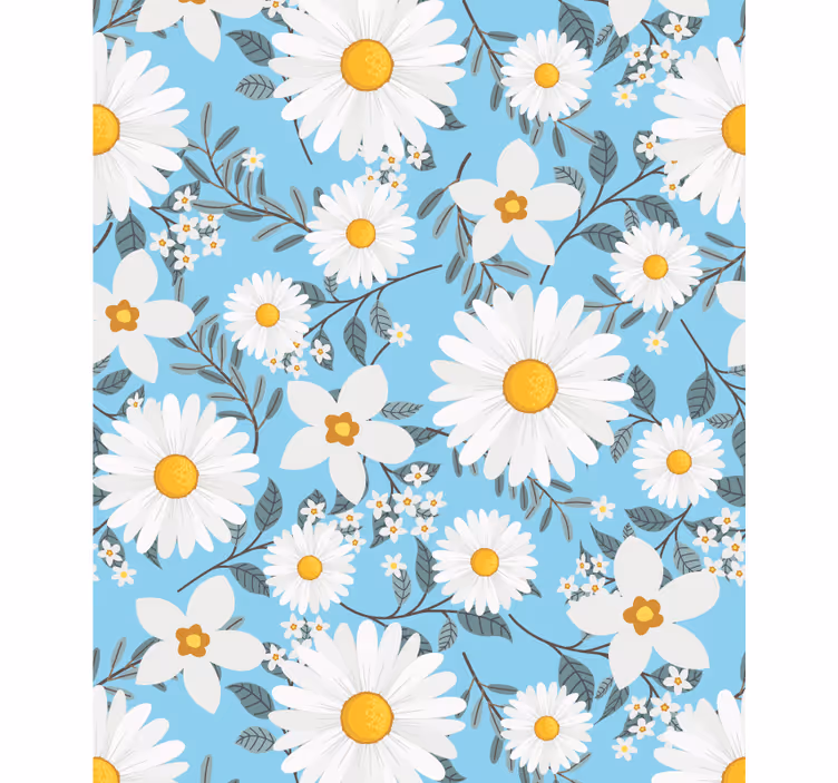 Tenda a rullo fiori e piante margherite in fiore - TenStickers