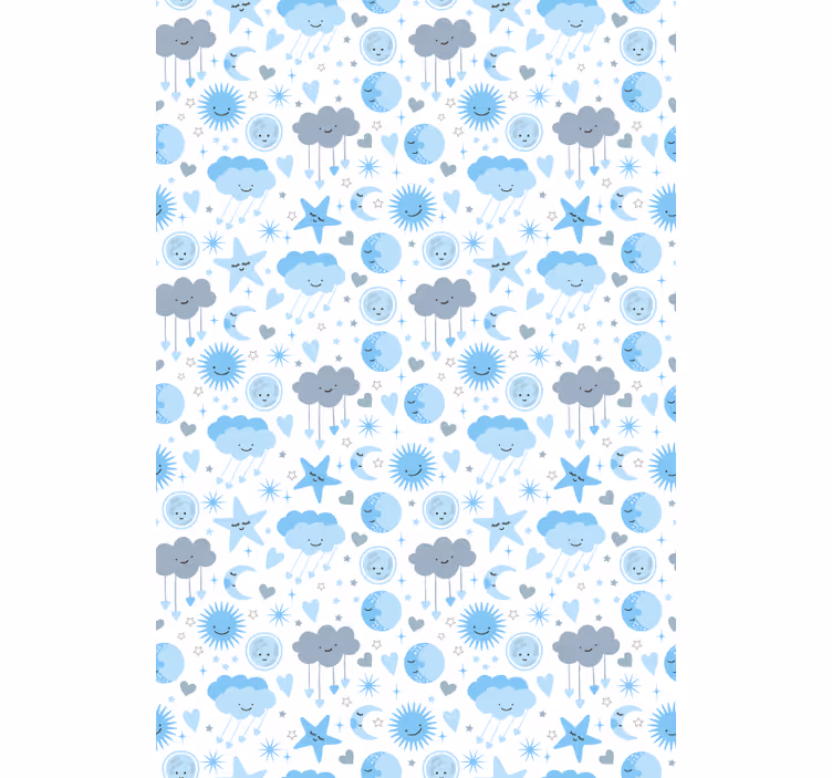 Tenda a rullo nuvole motivo stellato blu - TenStickers