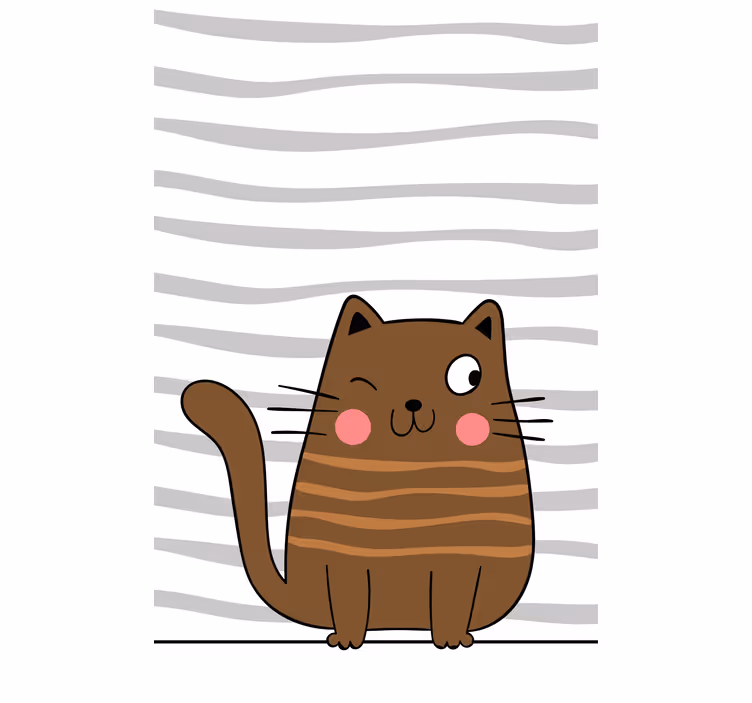 Tenda a rullo animali simpatico gatto dei cartoni animati - TenStickers