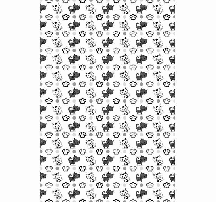 Tenda a rullo animali gatti grigi e bianchi - TenStickers