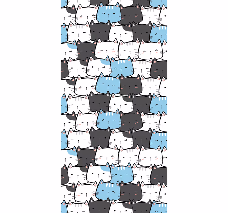 Tenda a rullo animali facce di gatti carini - TenStickers