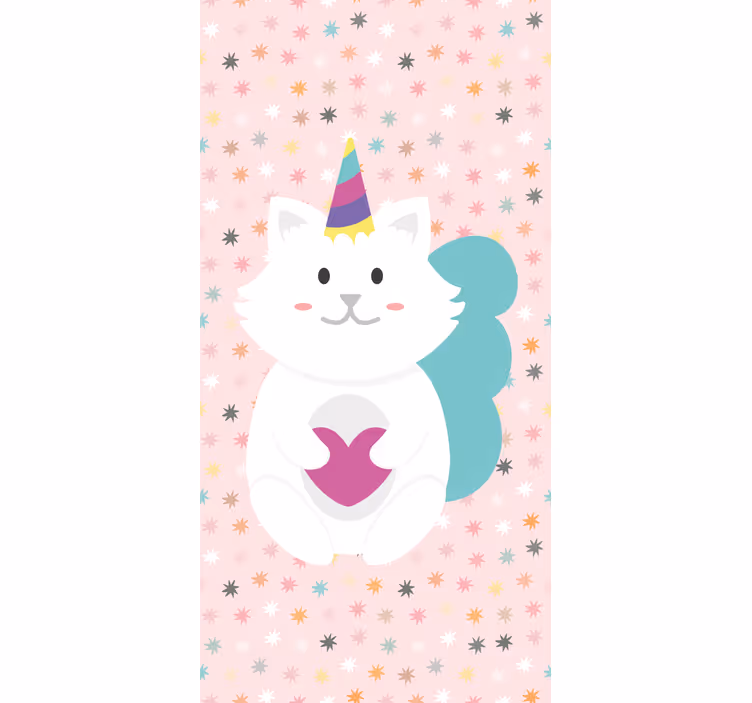 Tenda a rullo animali simpatico gatto bianco - TenStickers