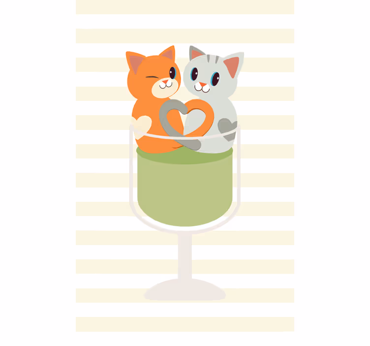 Tenda a rullo animali simpatici compagni di gatto - TenStickers