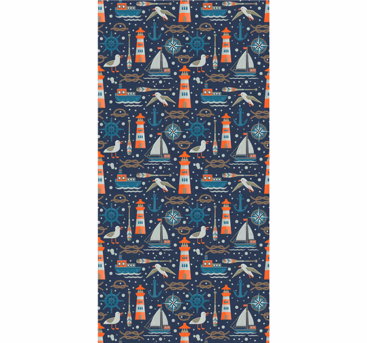 Tenda a rullo cameretta tema avventura nautica - TenStickers