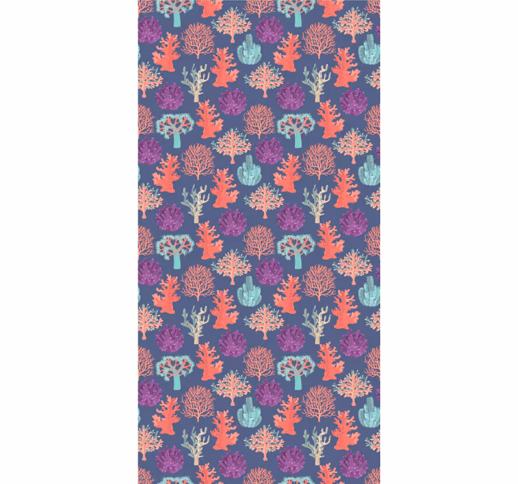 Tenda a rullo fiori e piante motivi di corallo colorati - TenStickers